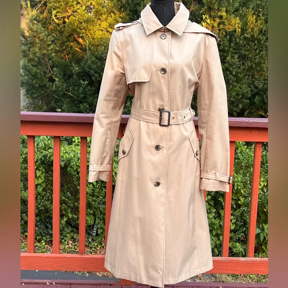 ❤️🔥LAUREN RALPH ❤️🔥LAUREN BEIGE TRENCH COAT SIZE X-LARGE - Picture 1 of 16